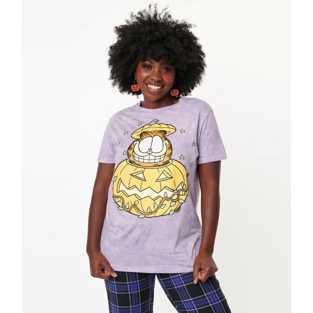 NWT Pumpkin Garfield Halloween T-shirt S